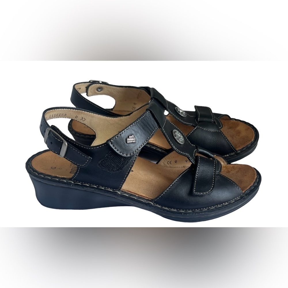 Finn Comfort Black Ladies Gomera Sandals Size 6
